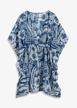 bonprix Strandmode|Bademode·Strandmode|Transparente Strandtunika blau / weiss floral