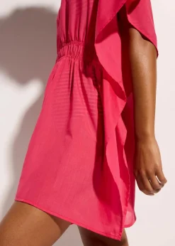 Transparente Strandtunika mit V-Ausschnitt|bonprix Hot