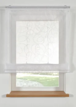 bonprix Raffrollos|Transparentes Raffrollo mit Druck mit recyceltem Polyester weiß