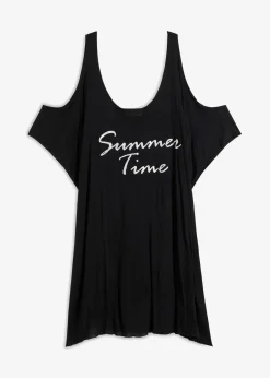 bonprix Strandmode|Bademode·Strandmode|Transparentes Strandkleid aus Viskose schwarz