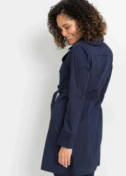bonprix Jacken & Mäntel|Bekleidung·Hosen|Trenchcoat aus Baumwolle dunkelblau