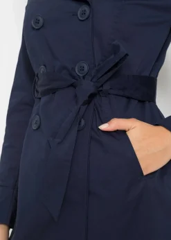 bonprix Jacken & Mäntel|Bekleidung·Hosen|Trenchcoat aus Baumwolle dunkelblau