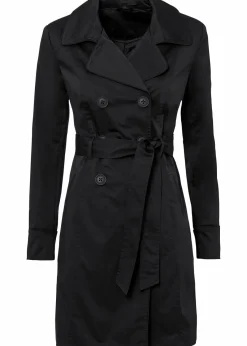 bonprix Bekleidung·Hosen|Jacken & Mäntel|Trenchcoat aus Baumwolle schwarz