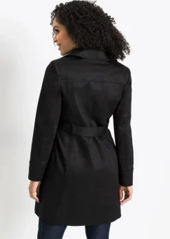 bonprix Bekleidung·Hosen|Jacken & Mäntel|Trenchcoat aus Baumwolle schwarz