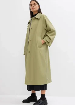 bonprix Bekleidung·Hosen|Jacken & Mäntel|Trenchcoat mit Laschen olivkhaki