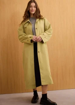 bonprix Bekleidung·Hosen|Jacken & Mäntel|Trenchcoat mit Laschen olivkhaki