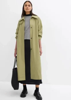 bonprix Bekleidung·Hosen|Jacken & Mäntel|Trenchcoat mit Laschen olivkhaki