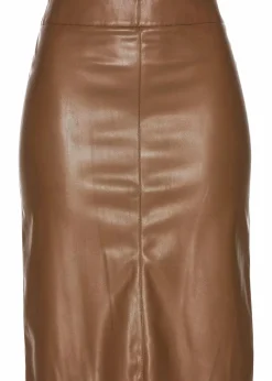 Trendiger Lederimitat-Bleistiftrock|bonprix