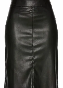 bonprix Röcke|Bekleidung·Sportbekleidung|Trendiger Lederimitat-Bleistiftrock schwarz