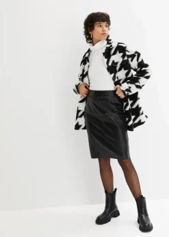 bonprix Röcke|Bekleidung·Sportbekleidung|Trendiger Lederimitat-Bleistiftrock schwarz