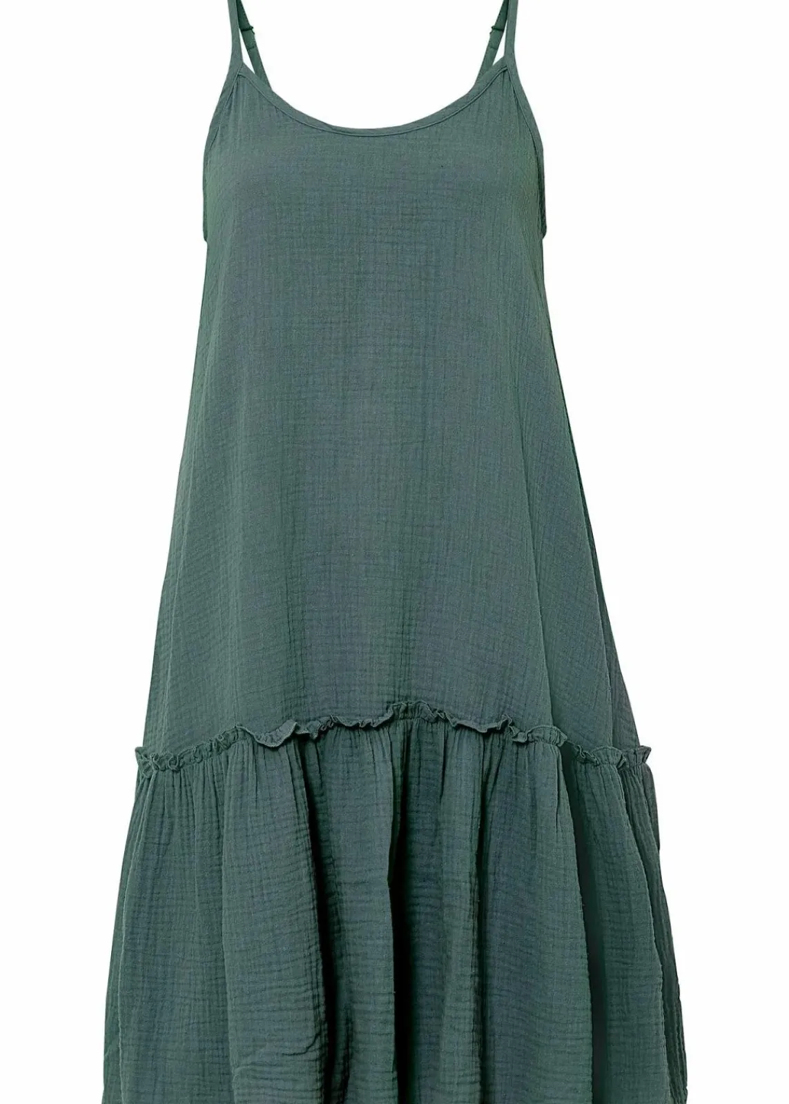 bonprix Bekleidung·Pullover & Strickjacken|Kleider|Trägerkleid aus Musselin graugrün