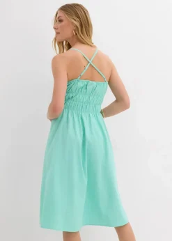 bonprix Bekleidung·Pullover & Strickjacken|Kleider|Trägerkleid aus reiner Bio-Baumwolle mentholblau