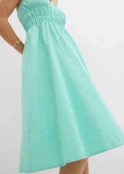 bonprix Bekleidung·Pullover & Strickjacken|Kleider|Trägerkleid aus reiner Bio-Baumwolle mentholblau