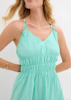 bonprix Bekleidung·Pullover & Strickjacken|Kleider|Trägerkleid aus reiner Bio-Baumwolle mentholblau