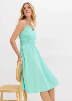 bonprix Bekleidung·Pullover & Strickjacken|Kleider|Trägerkleid aus reiner Bio-Baumwolle mentholblau