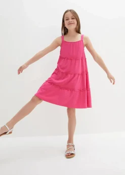bonprix Mädchen 9-16 Jahre·Kleider & Jumpsuits|Mädchen 2-8 Jahre·Nachhaltigere Materialien|Trägerkleid aus reiner Bio-Baumwolle dunkelpink