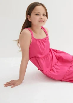 bonprix Mädchen 9-16 Jahre·Kleider & Jumpsuits|Mädchen 2-8 Jahre·Nachhaltigere Materialien|Trägerkleid aus reiner Bio-Baumwolle dunkelpink
