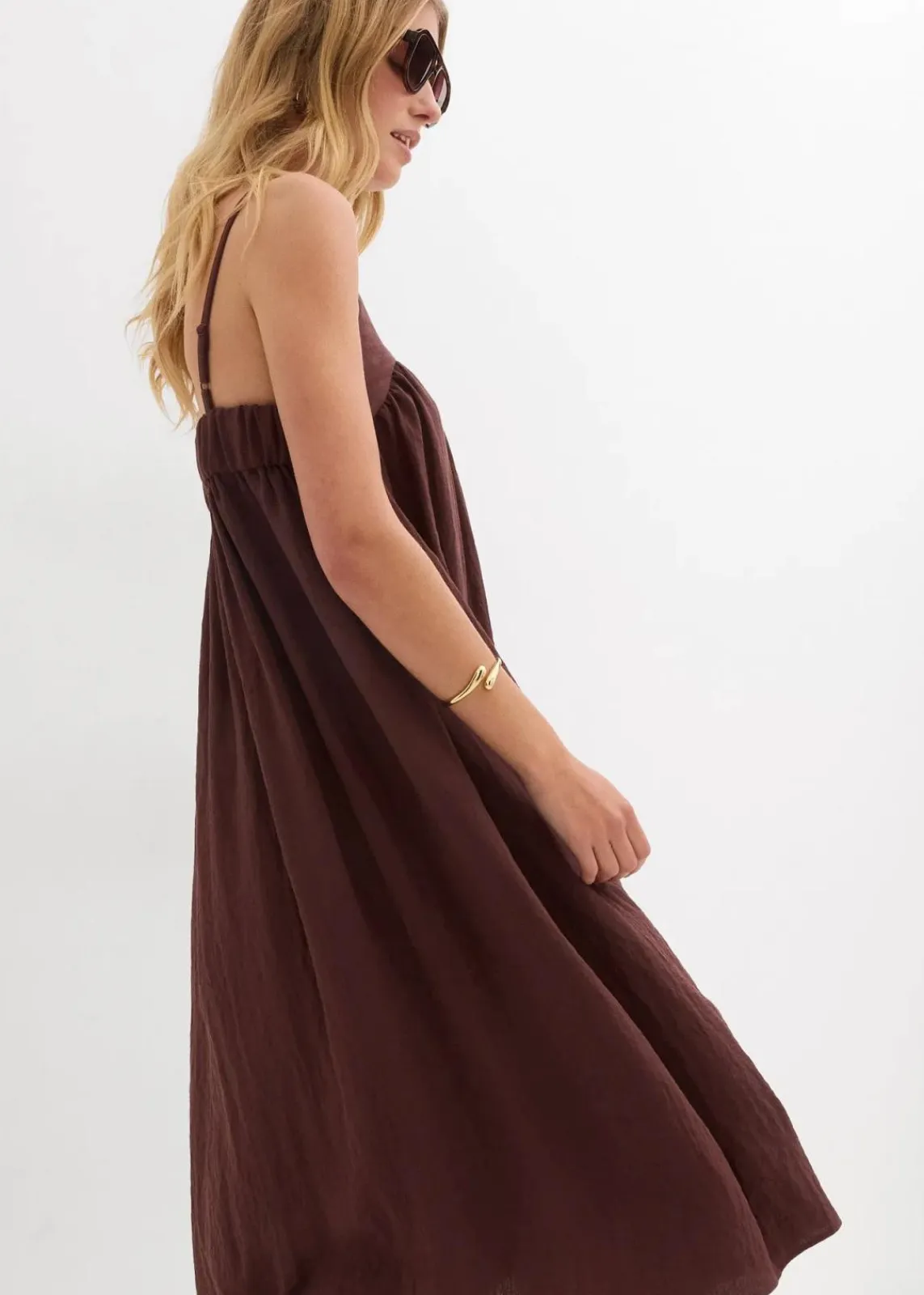 bonprix Bekleidung·Pullover & Strickjacken|Kleider|Trägerkleid aus softem Viskose-Mix terrabraun