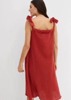 bonprix Nachhaltigere Materialien|Kleider|Trägerkleid aus weichem Musselin karminrot