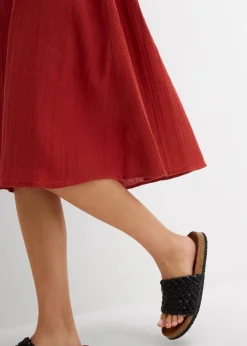 bonprix Nachhaltigere Materialien|Kleider|Trägerkleid aus weichem Musselin karminrot