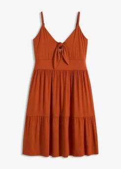 bonprix Bekleidung·Pullover & Strickjacken|Kleider|Trägerkleid mit Knotendetail rostbraun