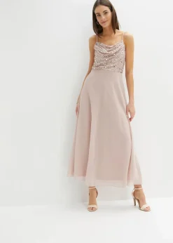 Trägerkleid mit Paillettenstickerei|bonprix Online
