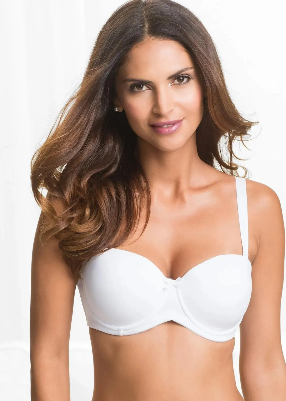 bonprix Wäsche·Basics|Wäsche·Große Cups D-H|Trägerloser BH mit Bügel weiß