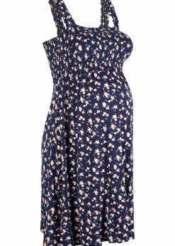 bonprix Bekleidung·Blazer|Umstandsmode|Trägerloses Umstandskleid aus weicher Viskose dunkelblau bedruckt