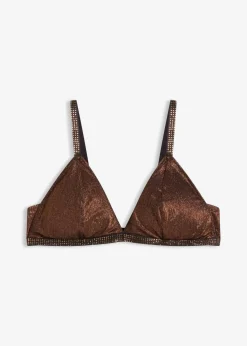 Triangel Bralette aus glitzerndem Material|bonprix