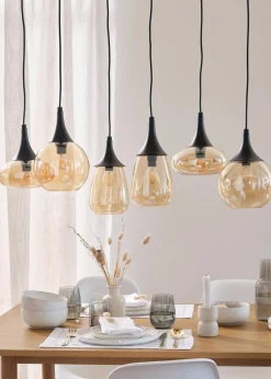 Trio Leuchten Leuchten|Leuchten & Lampen|Trio Pendelleuchte schwarz/amber