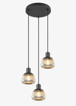 Trio Leuchten Leuchten|Leuchten & Lampen|Trio Pendelleuchte hellgrau/transparent/schwarz