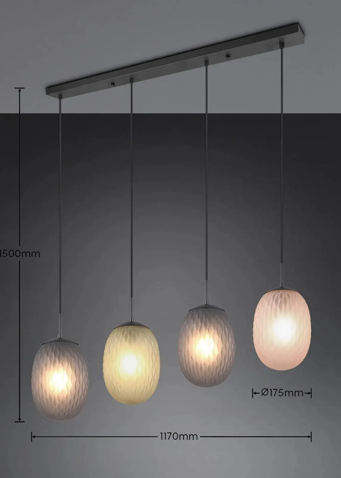 Trio Leuchten Leuchten|Leuchten & Lampen|Trio Pendelleuchte schwarz/bunt