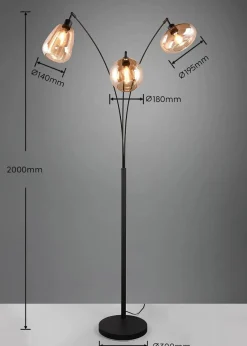 Trio Leuchten Leuchten|Leuchten & Lampen|Trio Stehleuchte schwarz/amber