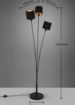 Trio Leuchten Leuchten|Leuchten & Lampen|Trio Stehleuchte schwarz/goldfarben