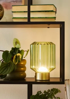 Trio Leuchten Leuchten|Leuchten & Lampen|Trio Tischleuchte mit USB Anschluss goldfarben/grün