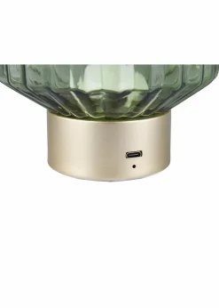 Trio Leuchten Leuchten|Leuchten & Lampen|Trio Tischleuchte mit USB Anschluss goldfarben/grün
