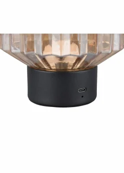 Trio Leuchten Leuchten & Lampen|Leuchten|Trio Tischleuchte mit USB Anschluss schwarz/amber