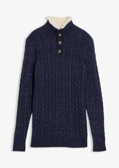 bonprix Jungen 9-16 Jahre·Bademode|Jungen 9-16 Jahre·Sweat & Strick|Troyer dunkelblau meliert