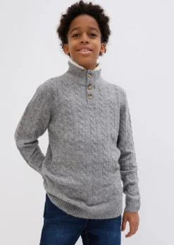 bonprix Jungen 9-16 Jahre·Sweat & Strick|Jungen 9-16 Jahre·Bademode|Troyer grau meliert