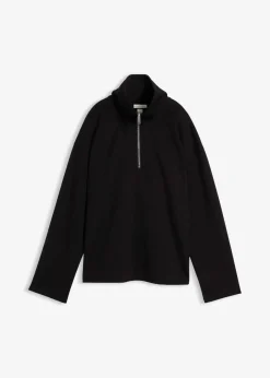 bonprix Bekleidung·Jeans|Pullover & Strickjacken|Troyer aus Viskose-Mix schwarz