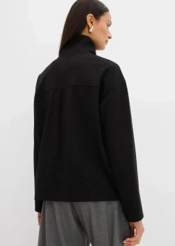 bonprix Bekleidung·Jeans|Pullover & Strickjacken|Troyer aus Viskose-Mix schwarz