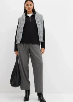 bonprix Bekleidung·Jeans|Pullover & Strickjacken|Troyer aus Viskose-Mix schwarz