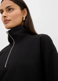 bonprix Bekleidung·Jeans|Pullover & Strickjacken|Troyer aus Viskose-Mix schwarz