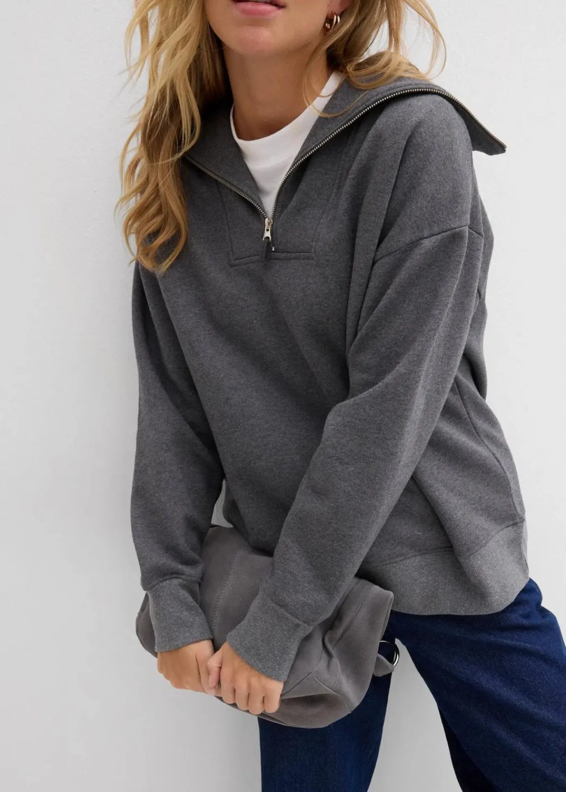 Troyer aus weichem Baumwoll-Mix|bonprix Outlet