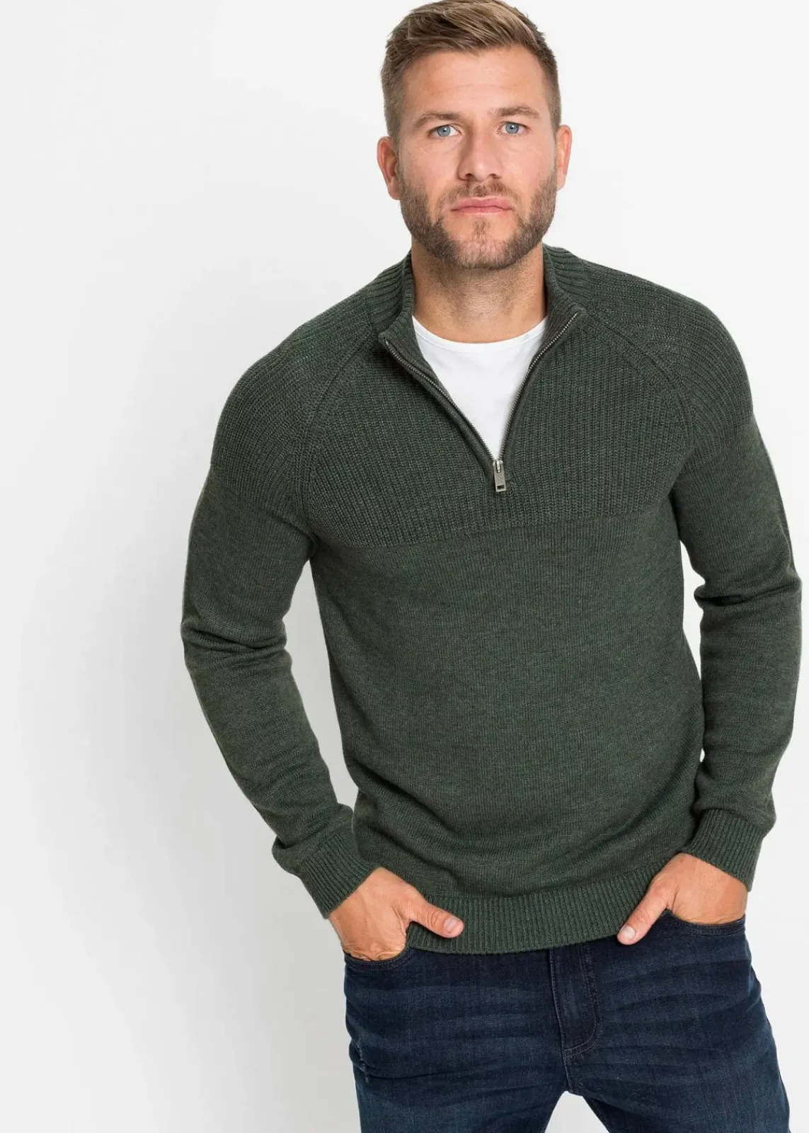 Troyer Pullover aus weichem Baumwollmix|bonprix Best