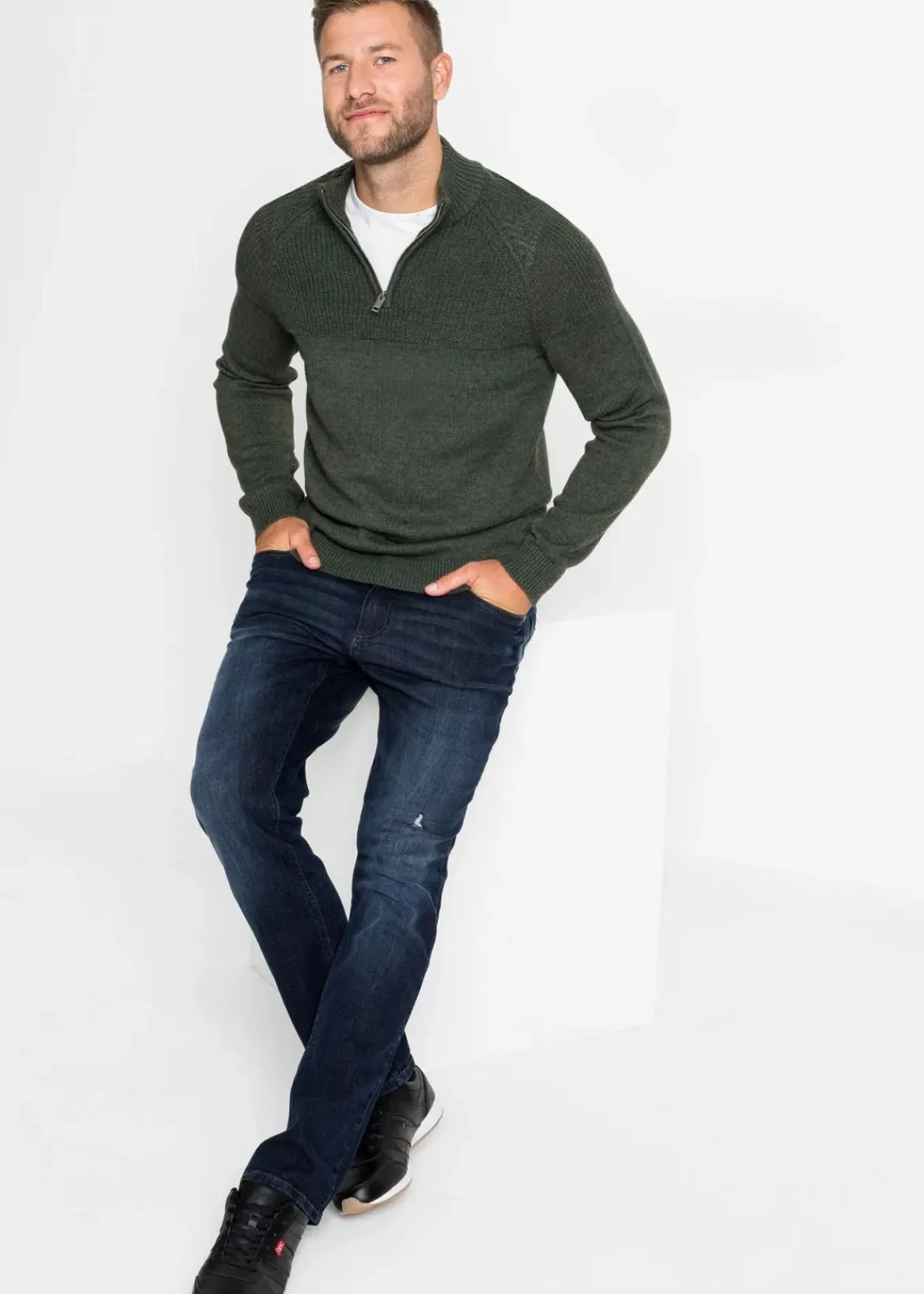 Troyer Pullover aus weichem Baumwollmix|bonprix Best