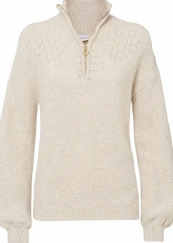 bonprix Bekleidung·Jeans|Pullover & Strickjacken|Troyer Pullover mit Ajourmuster sand