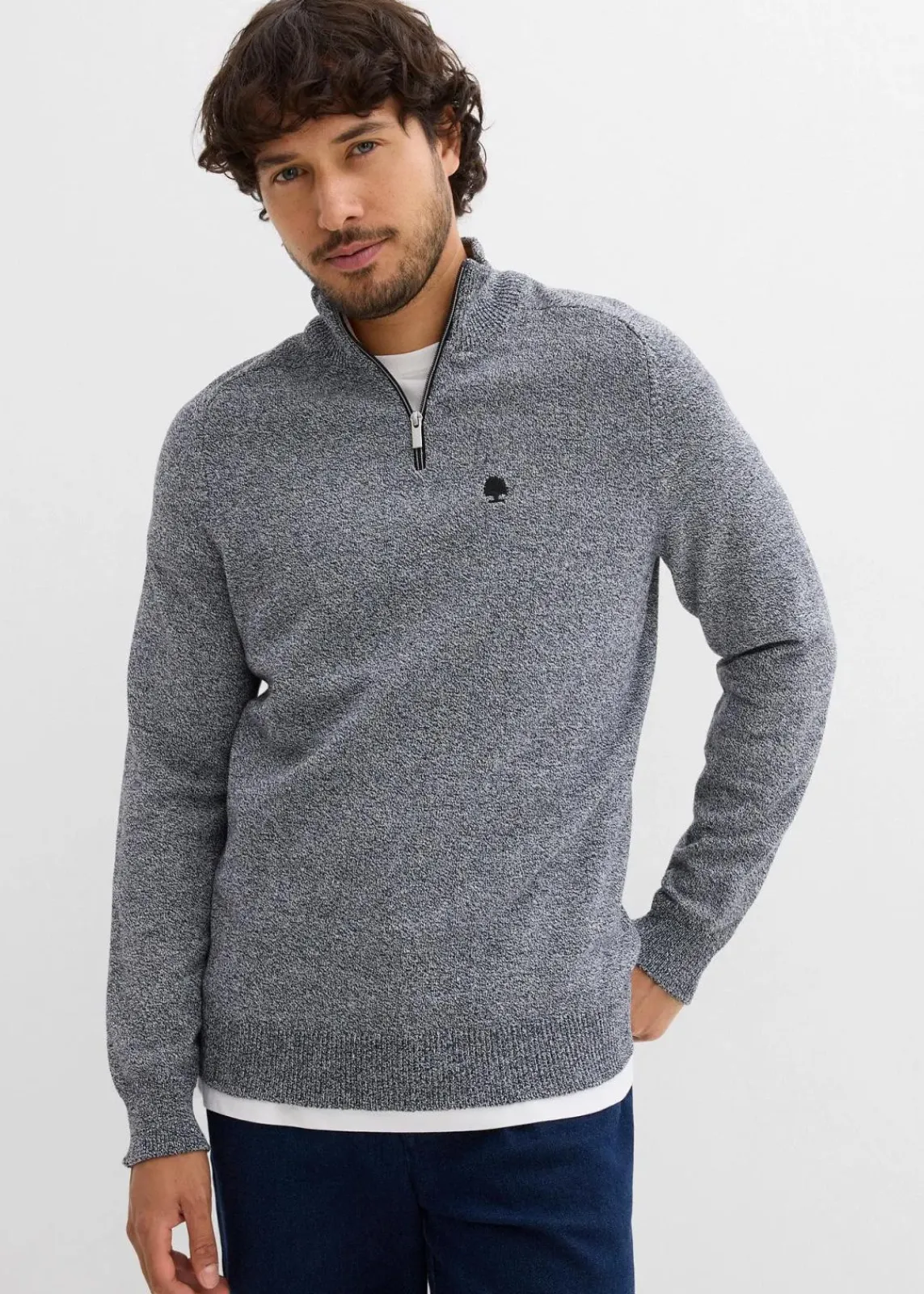 Troyer Pullover mit recycelter Baumwolle|bonprix New