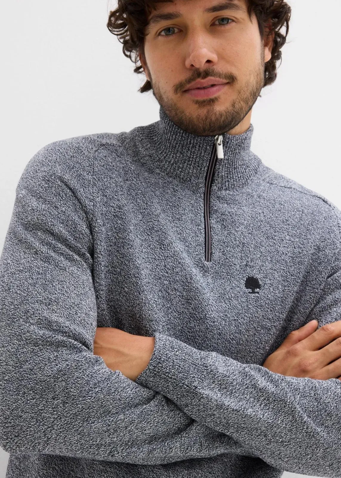 Troyer Pullover mit recycelter Baumwolle|bonprix New