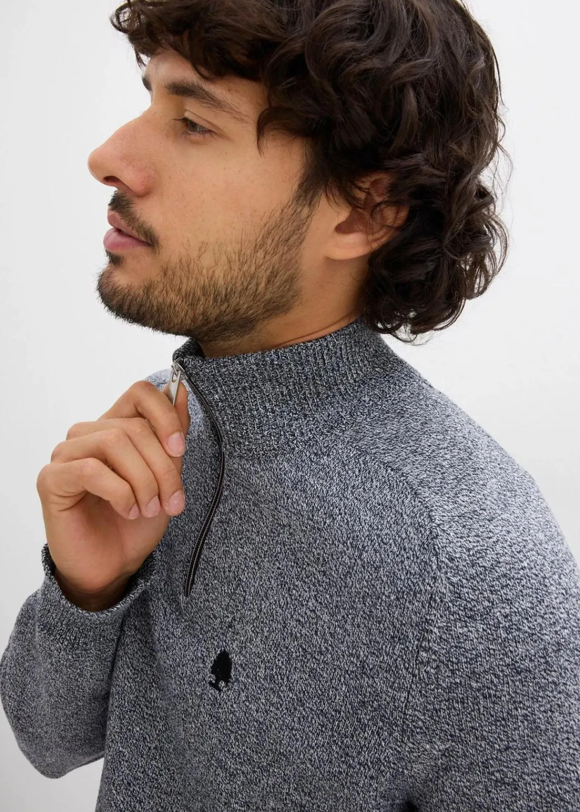 Troyer Pullover mit recycelter Baumwolle|bonprix New